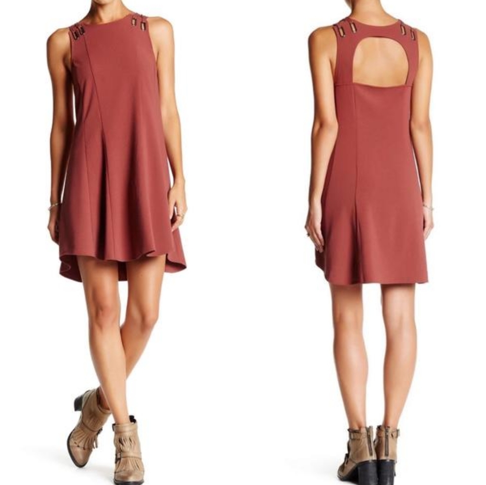 FREE PEOPLE Baby Love Dress in Rust Red